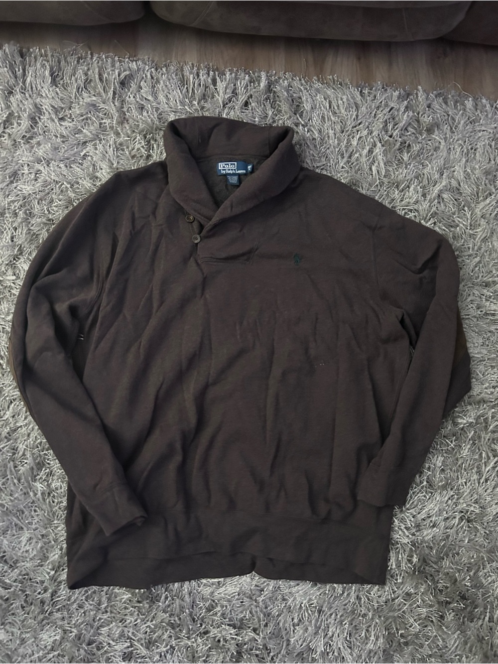 Ralph Lauren Men's Shawl Neck Pullover Sweater - Dark Brown